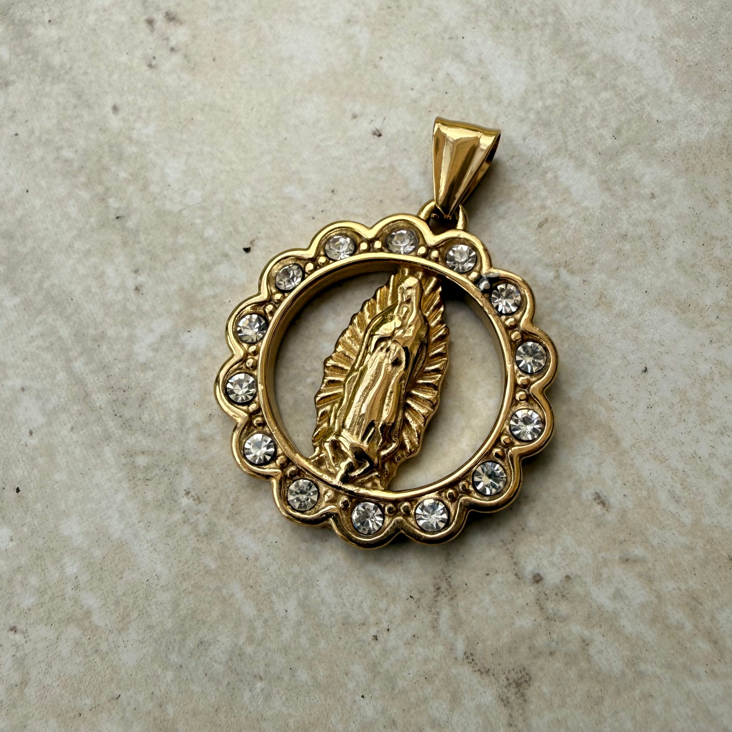 Dije Virgen Con Piedras