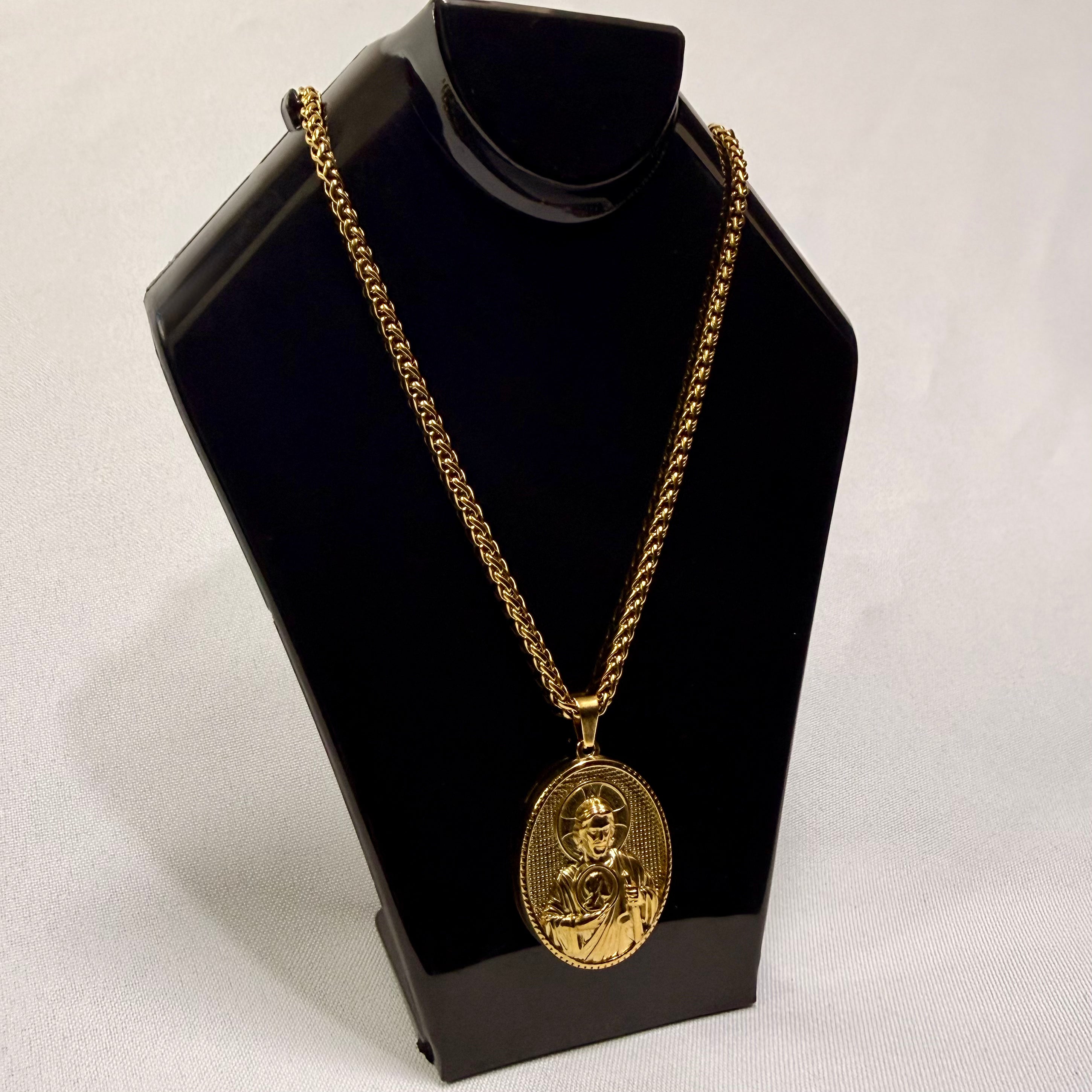 Cadena Trigo Hombre + Dije San Judas