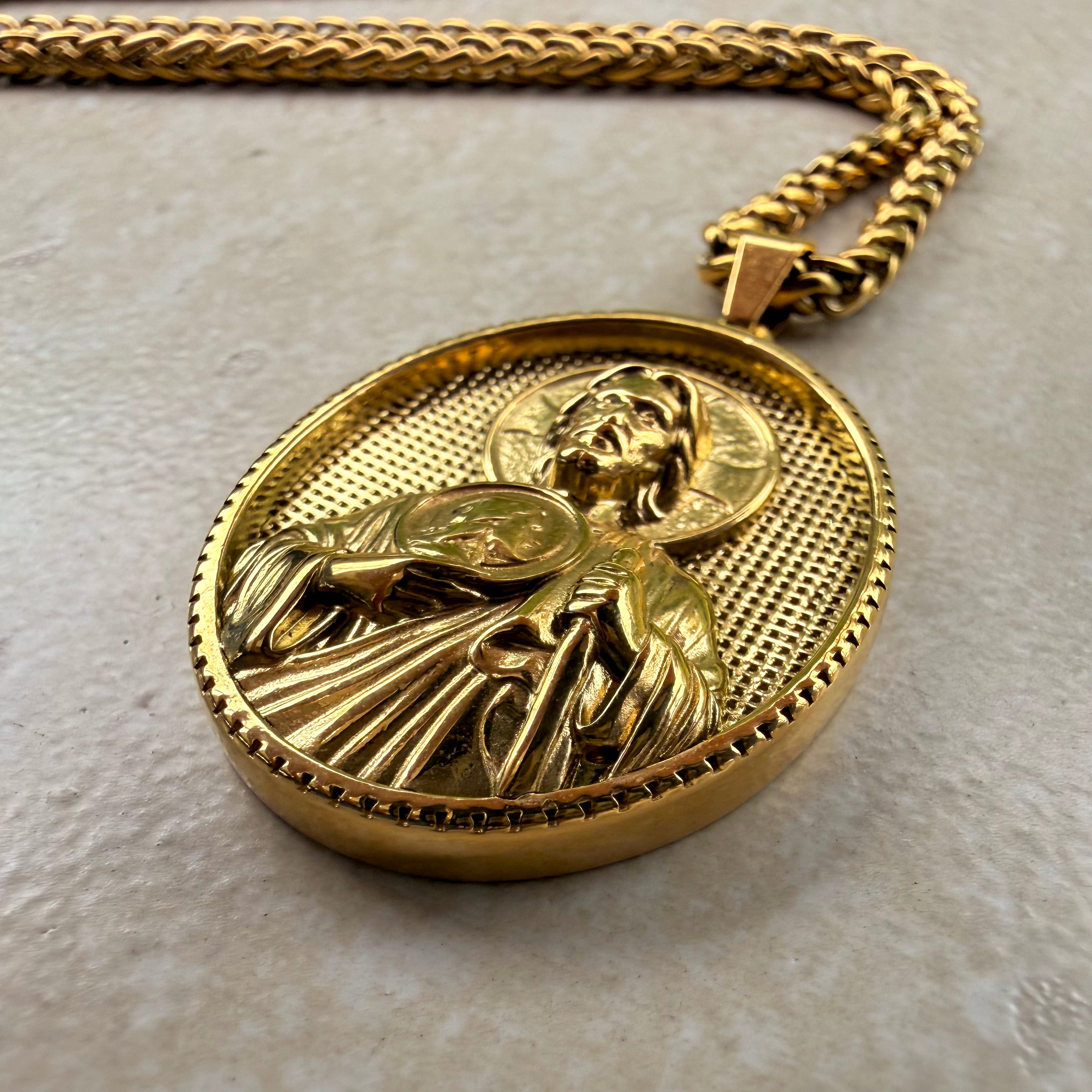 Cadena Trigo Hombre + Dije San Judas